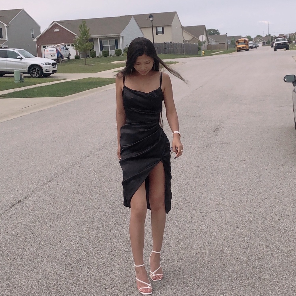 Chic Black Asymmetrical Dress
